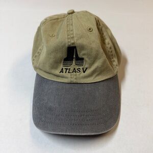 Vintage Anvil Atlas V Rocket Beige Grey Adjustable Hat